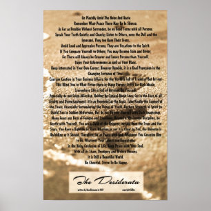 Poster Poema Desiderata 16x24 com Pegadas Sandy