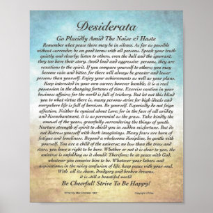 Poster Poema Desiderata 8x10 e outros tamanhos também!