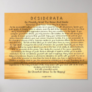 Poster Poema Desiderata 8x10 e outros tamanhos também!