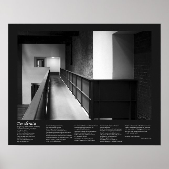 Poster Poema Desiderata - Arte Fina Fuga Arquitetônica (Frente)