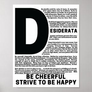 Poster Poema DESIDERATA de Max Ehrmann