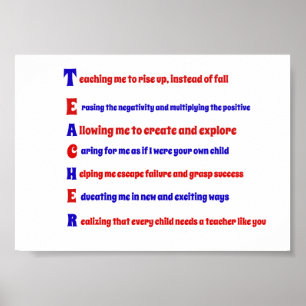 Poster Poema do acrostic do professor