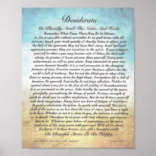 Poster poema dos Desiderata 8x10 & outros tamanhos