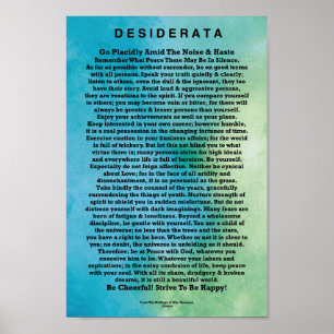 Pôster Poema dos Desiderata pela aguarela abstrata máxim