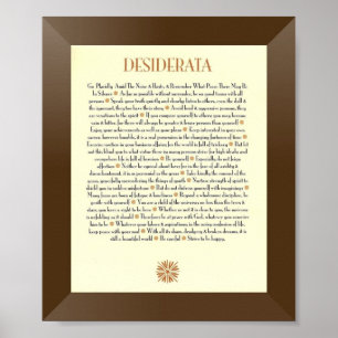 Poster Poema dos DESIDERATA por Ehrmann máximo