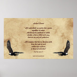 Poster Poema dos Direitos dos Animais e Águias Baldas Pos