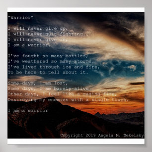 Poster Poema "Guerreiro" de Angela M. Sekelsky