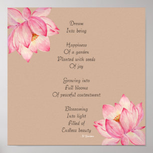 Poster Poema ideal com flores de Lotus