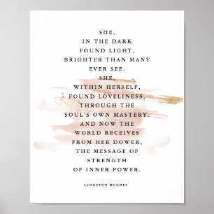 Poster Poema Inspiracional Que Ela Está No Escuro Langsto