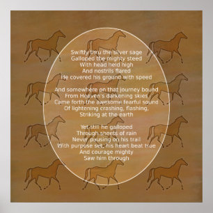 Pôster Poema inspirador de galope do cavalo