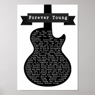 Poster Poema lírico preto & branco para sempre novo da