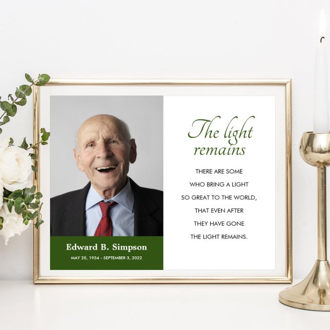 Poster Poema Memorial Luz Verde Permanece Com Foto (Criador carregado)