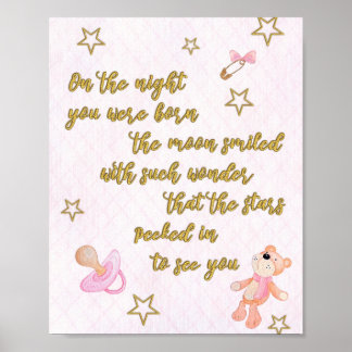 Poster Poema para creche ou quarto de uma garotinha