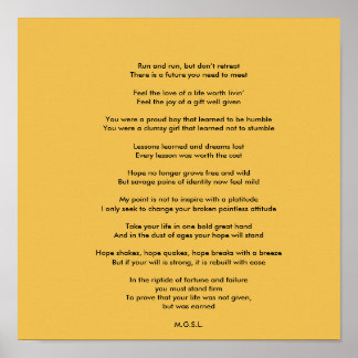 Pôster Poema Sem Título Inspiracional de Matt