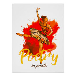 Pôster Poesia de Pointe - Arte de Ballerina Elegante para