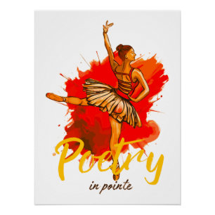 Pôster Poesia de Pointe - Arte de Ballerina Elegante para