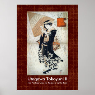 Poster Poetess na arte do japonês da chuva