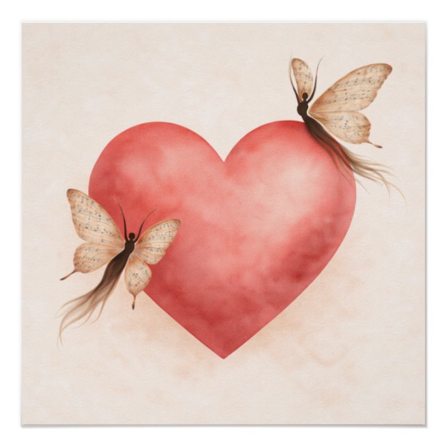 Pôster Poetic  Butterfly Form  -Heart Poster (Frente)