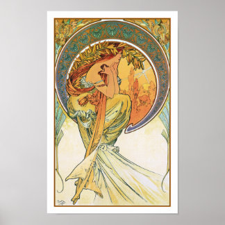 Poster POETRIA da série "As Artes" de Mucha