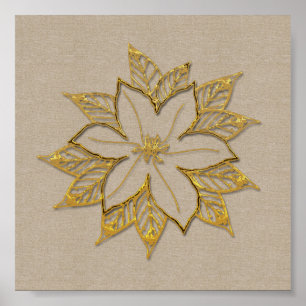 Poster Poinsettia Dezembro Flor