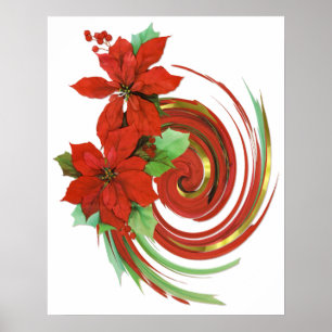 Pôster Poinsettia Swirl