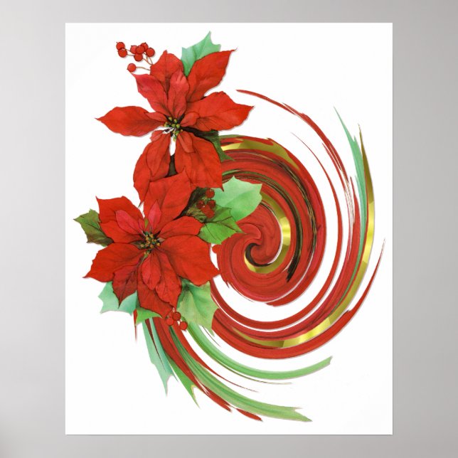 Pôster Poinsettia Swirl (Frente)