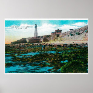Pôster Point Loma e farol na maré baixa