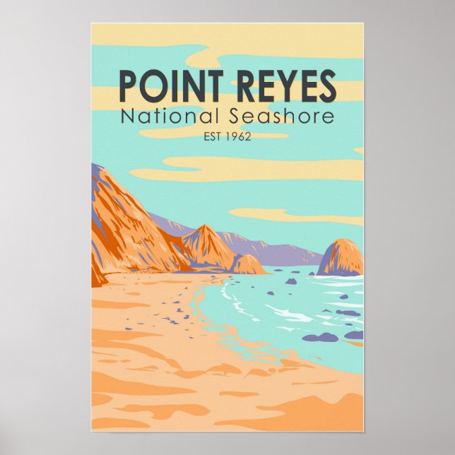 Poster Point Reyes National Seashore Vintage (Frente)