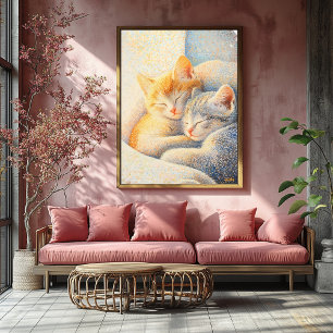 Poster Pointilismo Adormecidos à Luz do Sol - Cozy