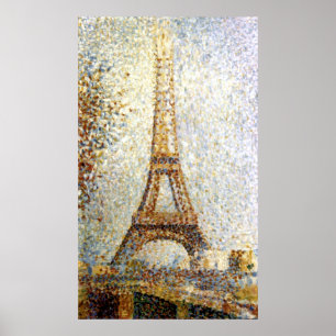 Poster Pointillism da torre Eiffel de Georges Seurat