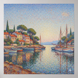 Poster Pointillism Harbor