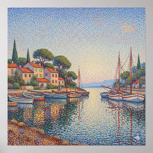 Poster Pointillism Harbor (Frente)