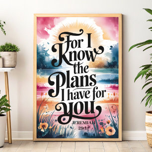 Poster Pois eu sei os planos que tenho para você Arte Cri