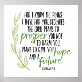 Pôster Pois eu sei os planos que tenho para você Impressã