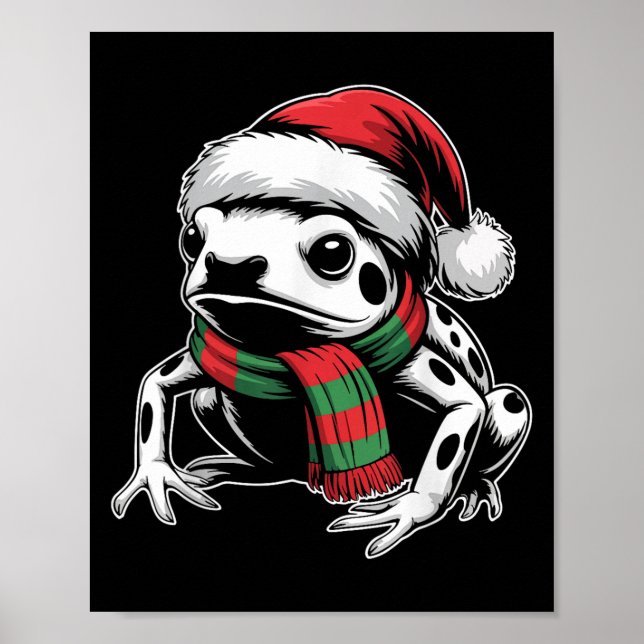 Poster Poison Dart Sapo Xmas Santa Hat Scarf Christmas Co (Frente)