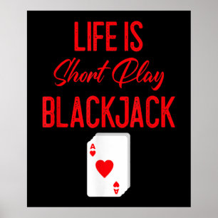 Poster Poker Engraçado  A Vida É O Blackjack Curto