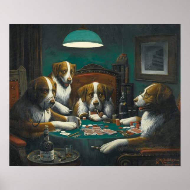Poster Poker Game de Cassius Marcellus Coolidge (1894) (Frente)