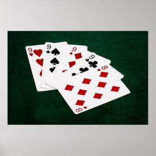 Pôster Poker Hands - Four Of A Kind - Nines and Eight