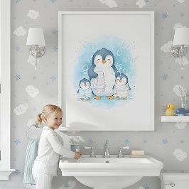 Poster Polar Bath Time Kids Bathroom Wall Art