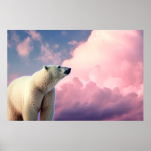 Poster Polar Bear Animal Natureza Majestosa Selvagem