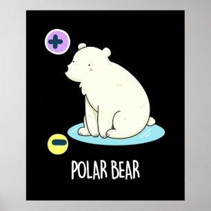 Poster Polar Bear Funny Science Pun Dark BG