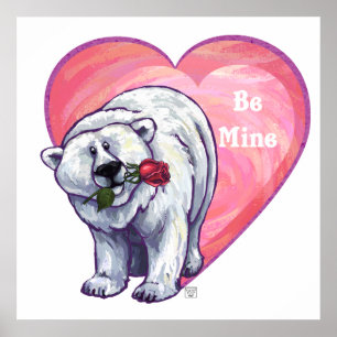 Pôster Polar Bear Valentine's Day