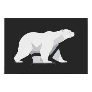Pôster Polar Bear Vetor Arte Animal Moderna Gráfico Urban
