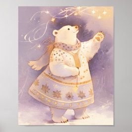 Poster Polar Bear Winter Magic | Whimsical Nursery Art 