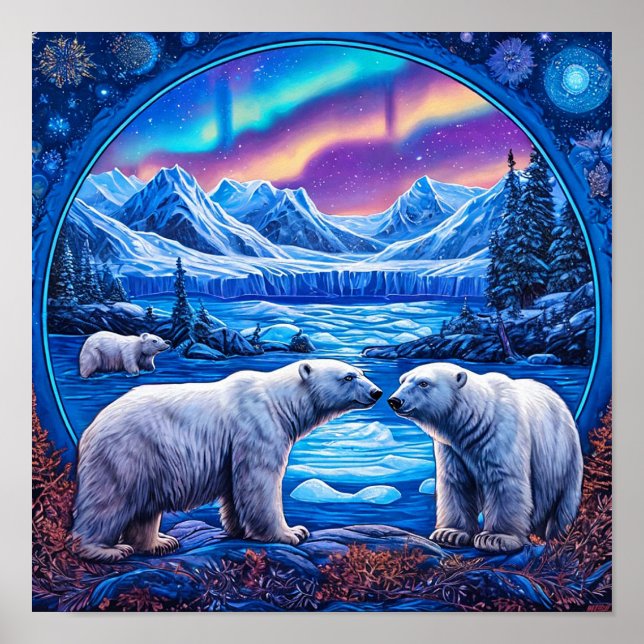 Poster Polar Bears Ice Show Performance Scene 🐻‍❄️❄️⛸️ (Frente)
