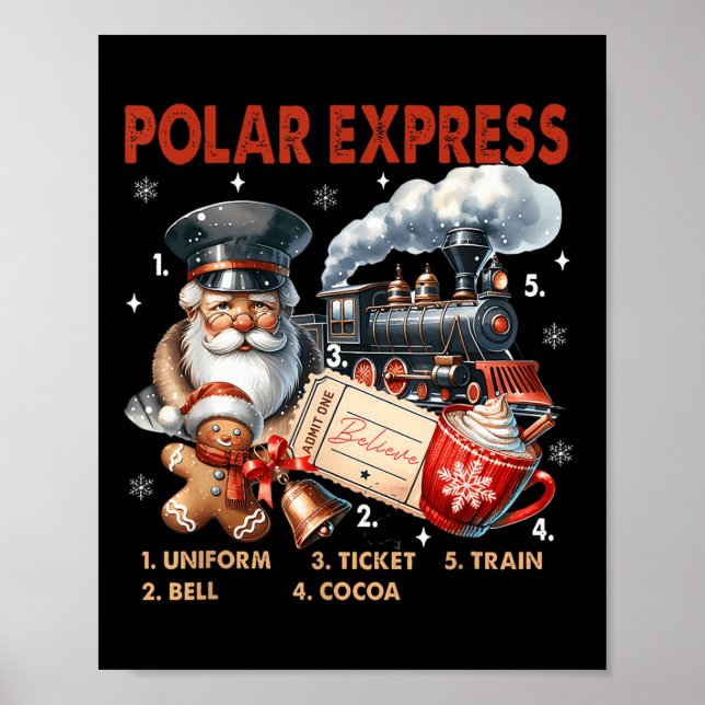 Poster Polar do Polo Norte Expresso No Exterior Acreditam (Frente)