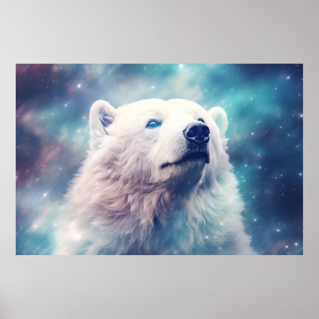 Poster Polar Urso Selvagem Selvagem Animal Majestosa Arte (Frente)
