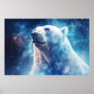 Poster Polar Urso Selvagem Selvagem Animal Majestosa Arte