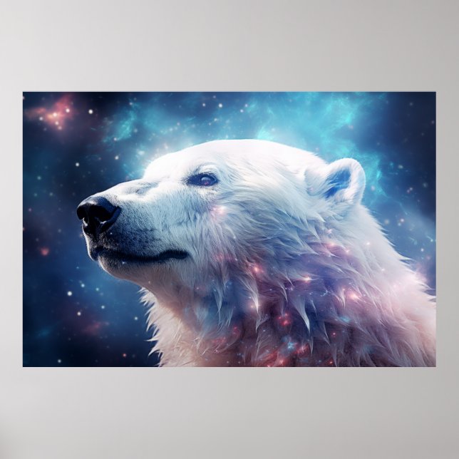 Poster Polar Urso Selvagem Selvagem Animal Majestosa Arte (Frente)