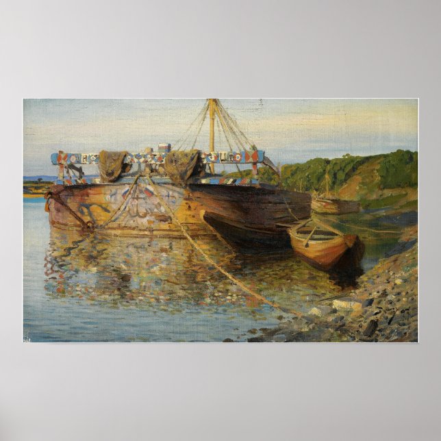 Poster Polenov - Barge No Rio Oka (Frente)
